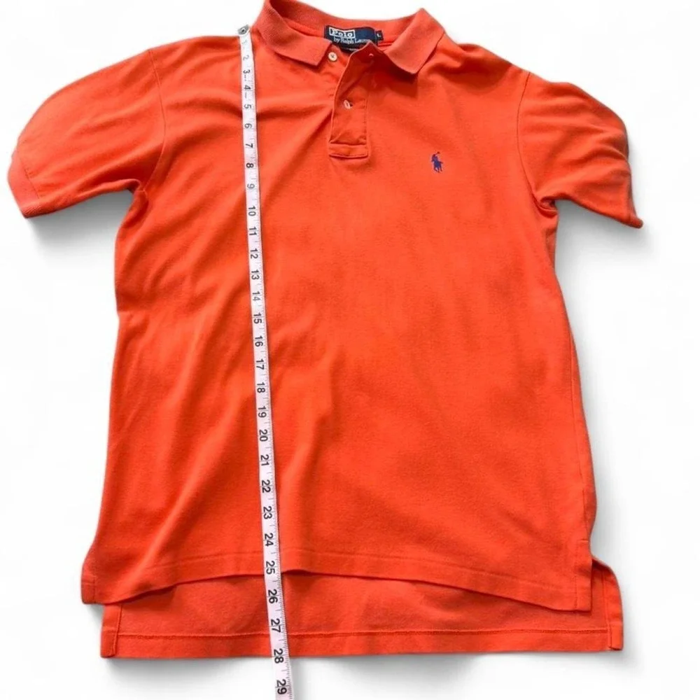 Vintage 90s Polo Ralph Lauren Orange Polo‎ Shirt, Men's Size L
